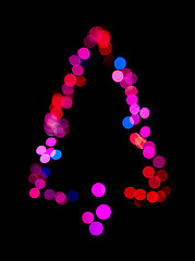 Image showing Christmas tree made ??of bokeh lights