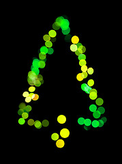 Image showing Christmas tree made ??of bokeh lights