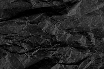 Image showing Crumpled black paper