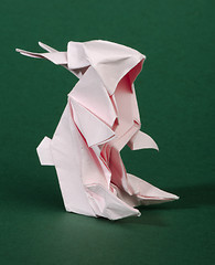 Image showing Origami pink rabbit