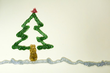 Image showing Christmas tree made ??of shiny gel 