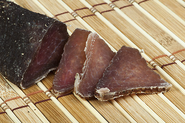 Image showing Homemade natural veal dried meat