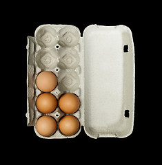 Image showing Eggs box and aggs inside