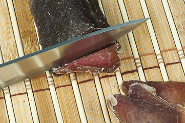 Image showing Homemade natural veal dried meat