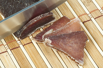 Image showing Homemade natural veal dried meat