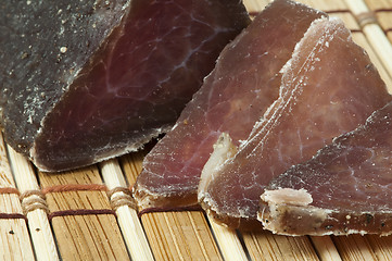 Image showing Homemade natural veal dried meat