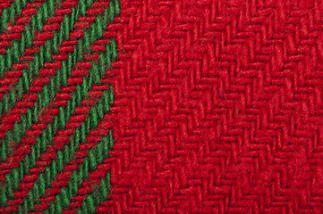 Image showing Handmade knit green and red background