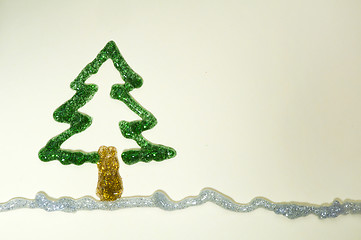 Image showing Christmas tree made ??of shiny gel 