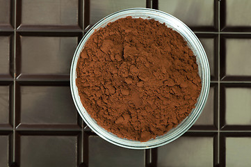 Image showing Cocoa beans and cocoa powder