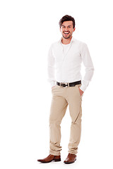 Image showing young business man in casual outfit smiling