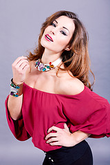 Image showing attractive young woman with jewelry