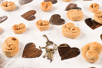 Image showing Heart shaped biscuits