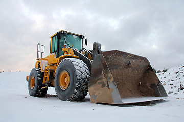 Image showing Wheel Loader at Winter Sand Pit