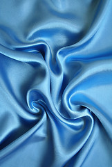 Image showing Smooth elegant blue silk as background