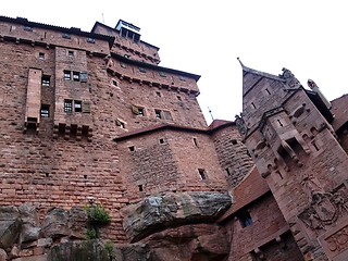 Image showing Haut Koenigsbourg castle medieval rampart