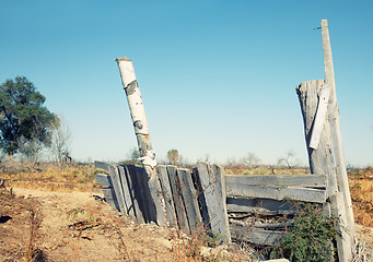 Image showing Old rural fence