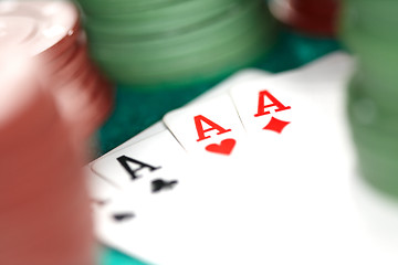 Image showing Cards and casino chips