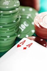 Image showing Cards and casino chips