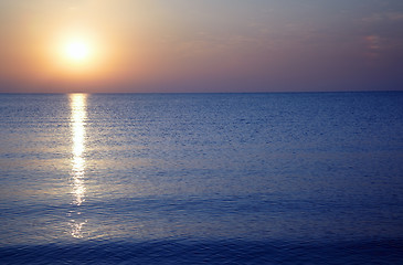 Image showing Sunset at the sea