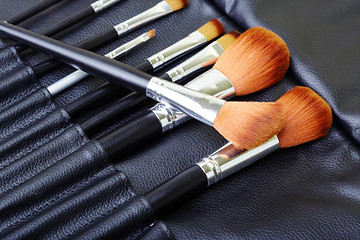 Image showing Makeup brush set