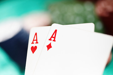 Image showing Cards and casino chips