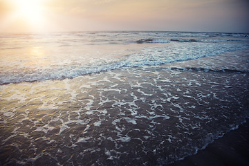 Image showing Sunset at the sea