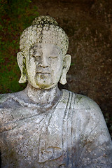 Image showing Old stone Buddha statue. Indonesia, Bali.