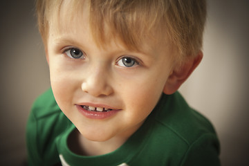 Image showing Portrait of Cute Blue Eyed Boy