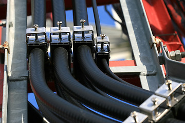 Image showing Electrical cables in an industrial installation