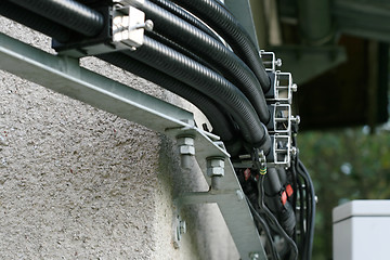 Image showing Electrical cables in an industrial installation