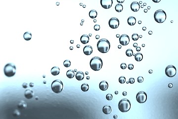 Image showing Blue water bubbles