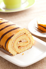 Image showing sweet sponge roll dessert