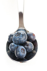 Image showing blueberries in spoon