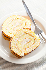 Image showing sweet sponge roll dessert