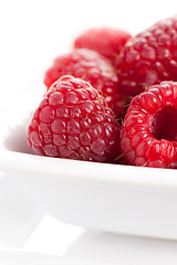Image showing raspberries in bowl
