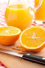 Image showing orange juice and orange fruit