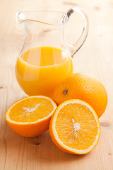 Image showing orange juice and orange fruit