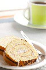Image showing sweet sponge roll dessert