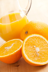 Image showing orange juice and orange fruit