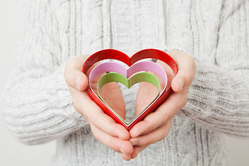 Image showing Heart symbols held in hands