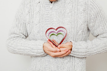 Image showing Heart symbols held in hands