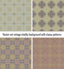 Image showing Vector set vintage background classical patterns