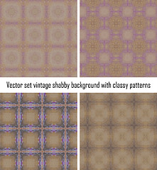 Image showing Vector set vintage background classical patterns