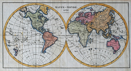 Image showing original antique world map