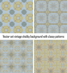 Image showing Vector set vintage background classical patterns