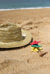 Image showing Funny starfishes on the beach 