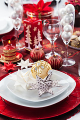 Image showing Place setting Christmas with paper star