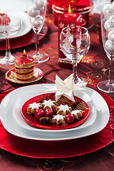 Image showing Place setting Christmas with paper star