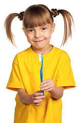 Image showing Girl with tooth brush