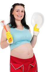 Image showing Pregnant housewife